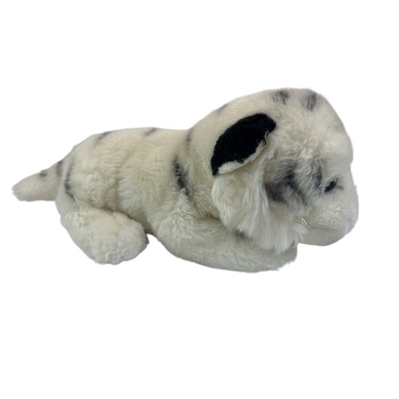 Stuffed White Tiger Plush Toy With Black Stripes and Blue Eyes Baby - Picture 1 of 9